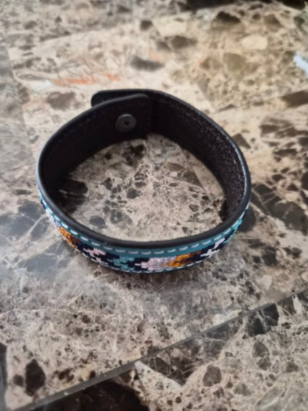 Justin Boots Leather Stitched Bracelet